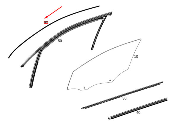 MERCEDES-BENZ GLB X247 Front Left Door Top Strip Trim A2477258700 ORIGINAL
