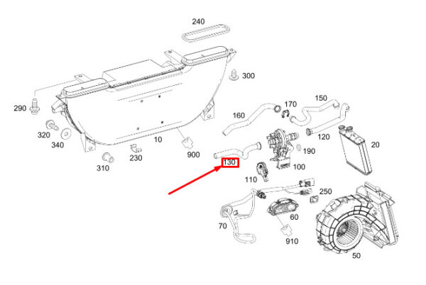 MERCEDES-BENZ SPRINTER 907 Heater Feed Line A0008321800 ORIGINAL