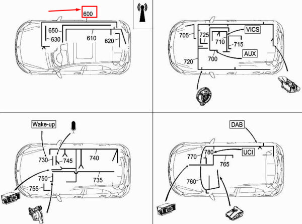 MERCEDES-BENZ A W176 GPS Antenna Wiring Harness A1765404906 ORIGINAL