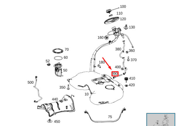 MERCEDES-BENZ GLS X167 Fuel Bleed Line A1674705102 ORIGINAL
