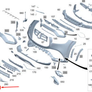 MERCEDES-BENZ GLS X167 Front Bumper License Plate Holder A1678802705 ORIGINAL