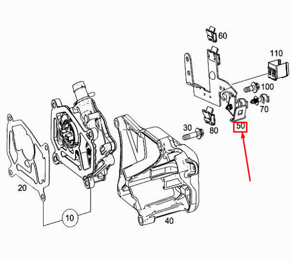 MERCEDES-BENZ GLC X253 Engine Vacuum Pump Bracket A2741400140 ORIGINAL