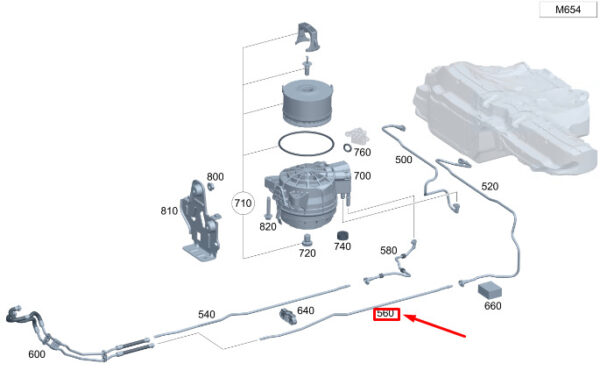 MERCEDES-BENZ C S206 Fuel Return Line A2064762000 ORIGINAL