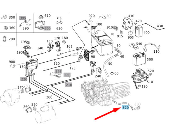 MERCEDES-BENZ E W212 Transmission To Body Electric Line A2125400035 ORIGINAL
