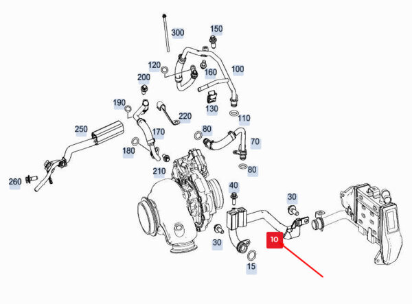 MERCEDES-BENZ GLE W167 Engine Water Line A6542031602 ORIGINAL