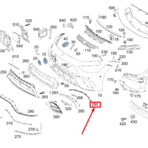 MERCEDES-BENZ AMG GT X290 Front LH Bumper Trim Molding A2908852302 ORIGINAL