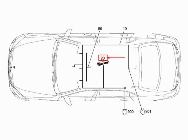 MERCEDES-BENZ S W222 Roof Mounted Interior LampA0009065904 ORIGINAL