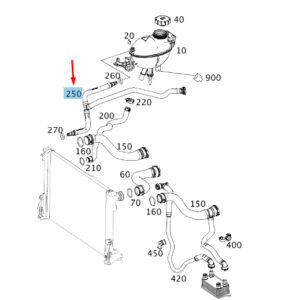 MERCEDES-BENZ E W212 Expansion Reservoir Bleed Line A2125014025 ORIGINAL