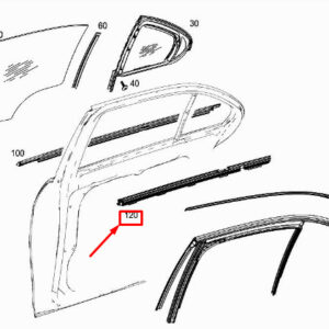 MERCEDES-BENZ C W205 Rear Left Door Window Sealing Rail A2057350365 ORIGINAL
