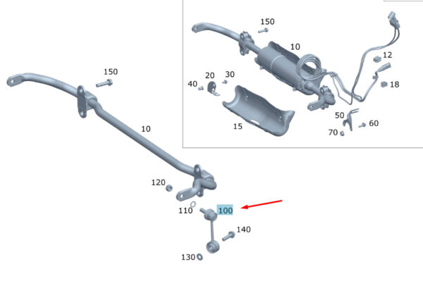 MERCEDES-BENZ GLE W167 Rear Right Stabilizer Linkage A1673208800 ORIGINAL