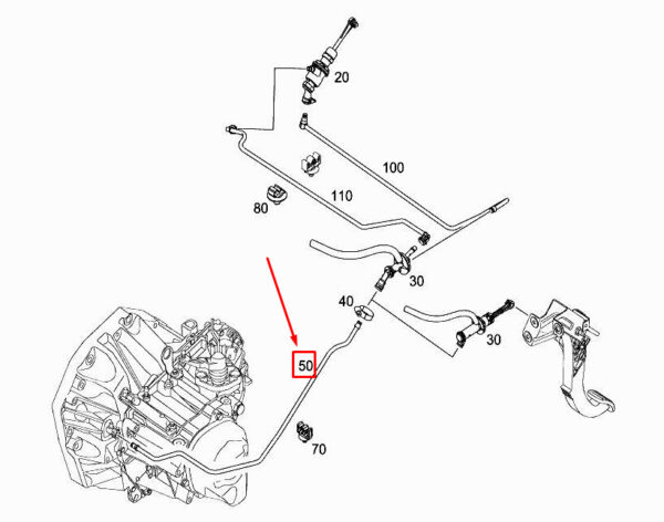 MERCEDES-BENZ CITAN W415 Clutch Line A4152950035 ORIGINAL