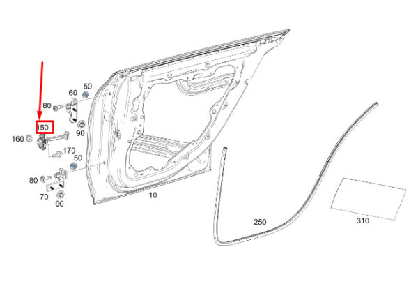 MERCEDES-BENZ CLA C118 Rear Door Check A1187301500 ORIGINAL