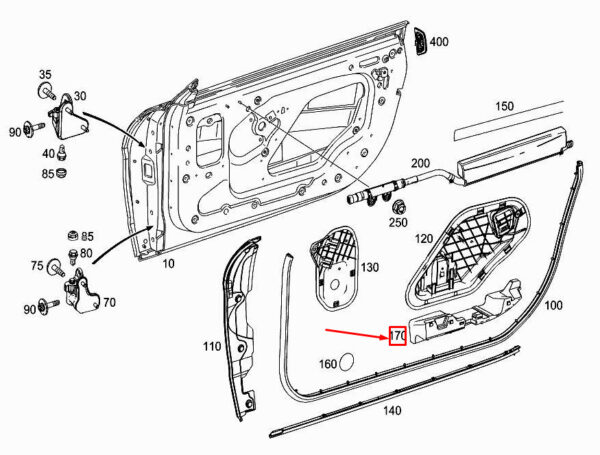 MERCEDES-BENZ SL R231 Front Left Door Reinforcement A2317270116 ORIGINAL