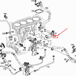 MERCEDES-BENZ GLC X253 Engine Vent Line A2740182101 ORIGINAL