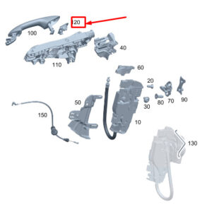 MERCEDES-BENZ C S206 Front Left Door Handle Cover A0997600104 ORIGINAL