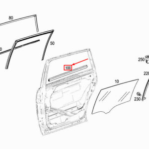 MERCEDES-BENZ R W251 Rear Left Door Sealing Rail A2517351765 ORIGINAL