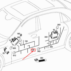 MERCEDES-BENZ S W222 Front Left Door Wiring Harness A2225409007 ORIGINAL