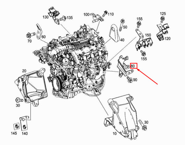 MERCEDES-BENZ C Coupe C205 Engine Check Valve Bracket A2761500617 ORIGINAL