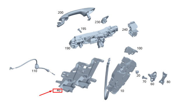 MERCEDES-BENZ GLA H247 Rear Right Door Lock Bracket A2477332200 ORIGINAL
