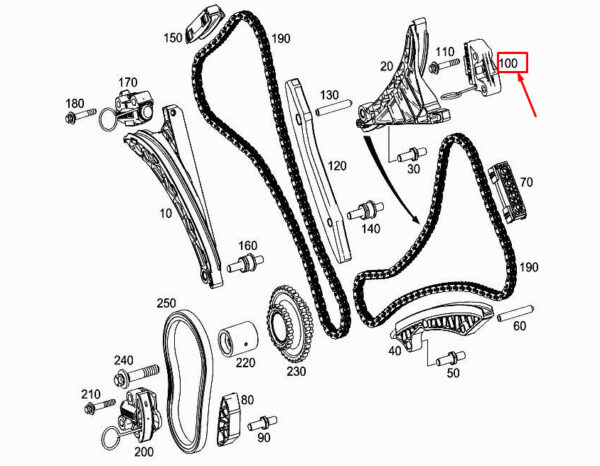 MERCEDES-BENZ SLK R172 Engine Chain Tensioner A2780501500 ORIGINAL