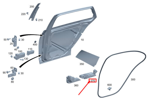 MERCEDES-BENZ C W206 Rear Left Door Impact Absorber A2067356100 ORIGINAL