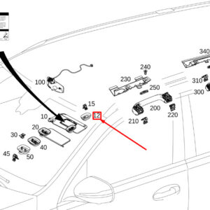 MERCEDES-BENZ GLE W167 Left Sun Visor Outside Cover A09981101079051 ORIGINAL