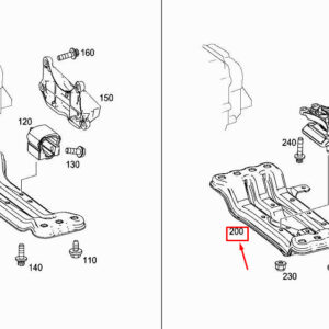 MERCEDES-BENZ C Coupe C205 Rear Engine Carrier A2132420501 ORIGINAL