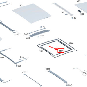 MERCEDES-BENZ C W206 Inner Center Sliding Sunroof Seal A2067820900 ORIGINAL