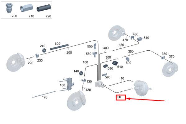 MERCEDES-BENZ EQC Brake Line LHD A2524200300 ORIGINAL
