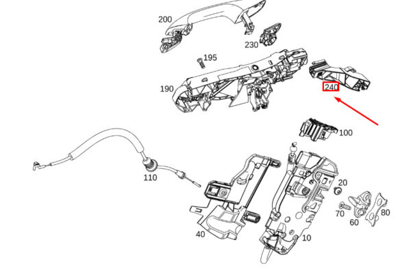MERCEDES-BENZ GLB X247 Rear Right Door Bearing Bracket A2477331000 ORIGINAL