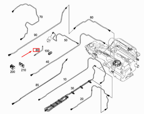 MERCEDES-BENZ CITAN W415 Fuel Line A4154760402 ORIGINAL