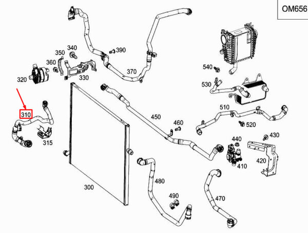 MERCEDES-BENZ S W222 Engine Coolant Hose A2225006400 ORIGINAL