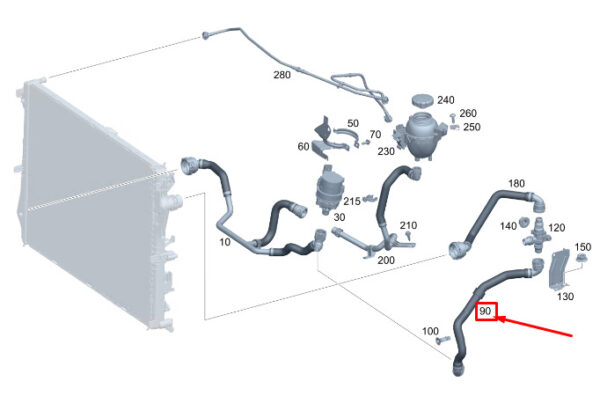 MERCEDES-BENZ EQC Coolant Pipe A2935000100 ORIGINAL