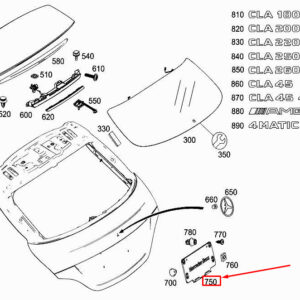 MERCEDES-BENZ CLA C117 Rear Panel Door Mounting Plate A0008103600 ORIGINAL