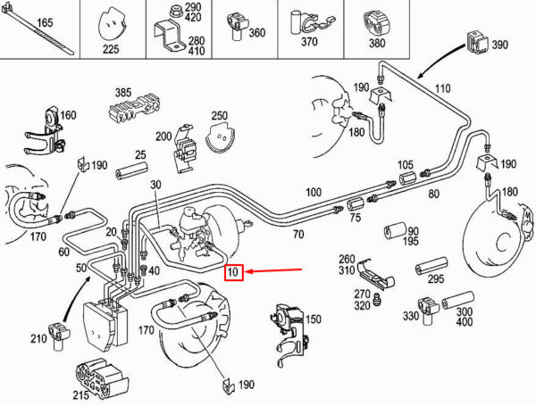 MERCEDES-BENZ C Coupe C205 Brake Line A3404203229 ORIGINAL