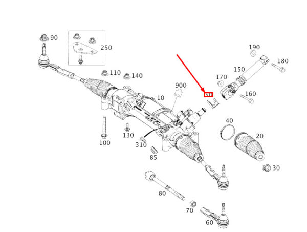 MERCEDES-BENZ S W222 Steering Gear Bracket LHD A2224610143 ORIGINAL