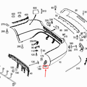MERCEDES-BENZ CLS C218 Rear Left Bumper Reinforcement A2188850016 ORIGINAL