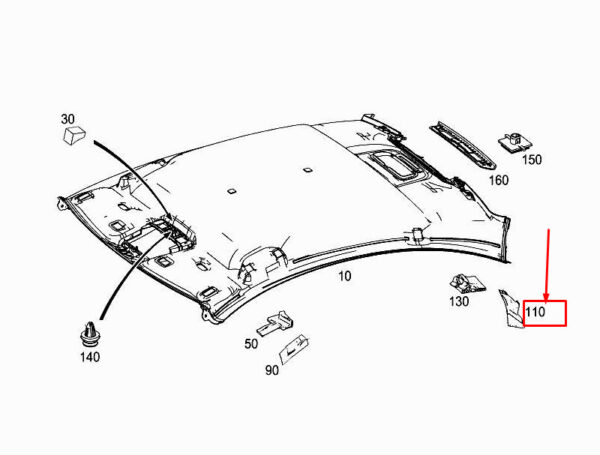 MERCEDES-BENZ E Coupe C207 Rear Left Roof Absorber A2076510150 ORIGINAL