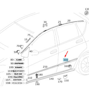 MERCEDES-BENZ A W169 Rear Right Door Molding Strip A16969014629761 ORIGINAL