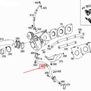 MERCEDES-BENZ GLE W166 RH Turbocharger Oil Return Line A2780902877 ORIGINAL