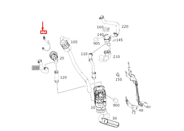 MERCEDES-BENZ S W222 Independent Heating Wiring Harness A2225400210 ORIGINAL