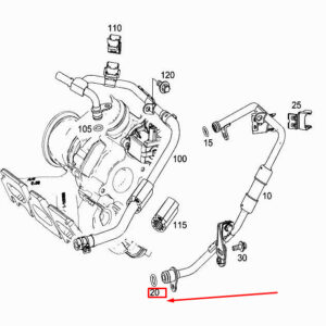 MERCEDES-BENZ A W177 Engine Crankcase Feed Line O-Ring A0009979207 ORIGINAL