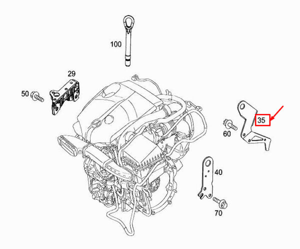 MERCEDES-BENZ GLA X156 Rear Left Engine Lifting Eye A6452230141 ORIGINAL