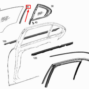 MERCEDES-BENZ C W205 Rear Right Door Window Divider A2057301019 ORIGINAL