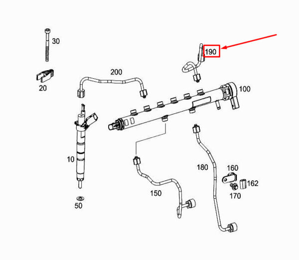MERCEDES-BENZ S W222 Fuel Pressure Line A6560703800 ORIGINAL