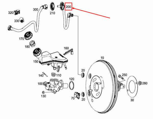 MERCEDES-BENZ A W177 Brake Booster Vacuum Line A1774300100 ORIGINAL