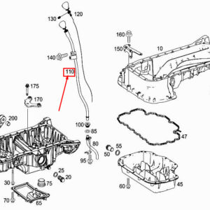 MERCEDES-BENZ S W222 Engine Oil Dipstick Tube A1570107000 ORIGINAL