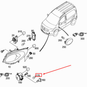 MERCEDES-BENZ CITAN W415 Front Headlamp Bulb A4159980008 ORIGINAL