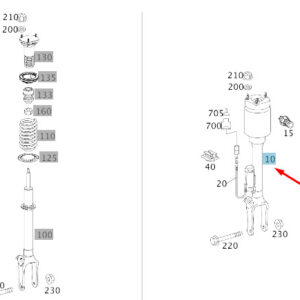 MERCEDES-BENZ ML W164 AMG Front Suspension Strut A1643205213 ORIGINAL