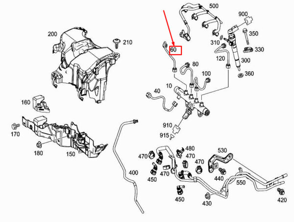MERCEDES-BENZ CITAN W415 Fuel Pressure Line A6070700833 ORIGINAL